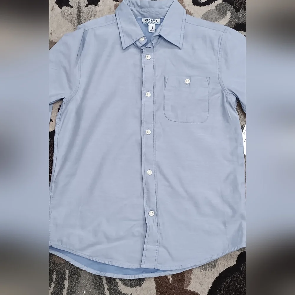 Old Navy Boy's Long Sleeve Classic Dress Shirt 100% Cotton NWT Size M(8) - Picture 4 of 10